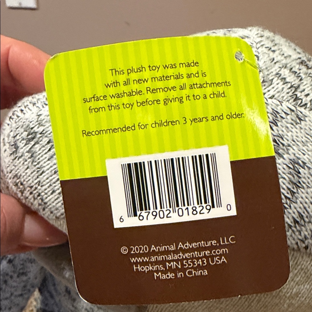 Animal Adventure Gray Sloth Plush Toy - Picture 11 of 11